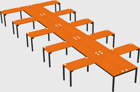 Shared l-shaped desk