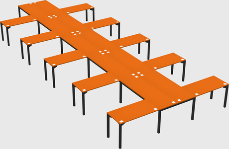 Shared l-shaped desk