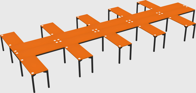 Shared l-shaped desk