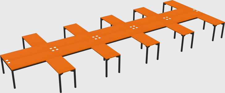 Shared l-shaped desk
