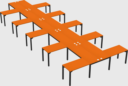 Shared l-shaped desk