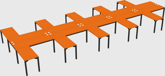 Shared l-shaped desk