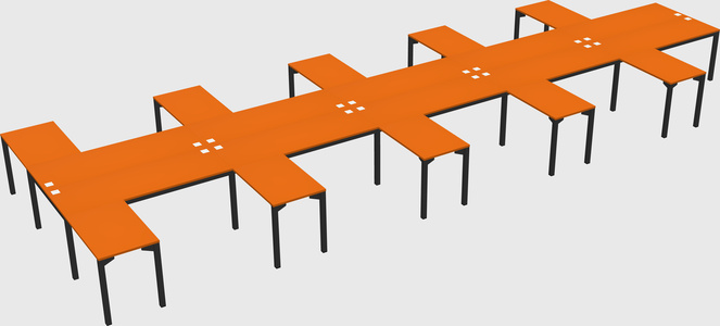 Shared l-shaped desk