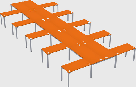 Shared l-shaped desk