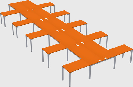 Shared l-shaped desk