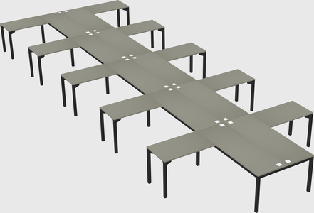 Shared l-shaped desk