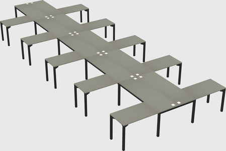 Shared l-shaped desk