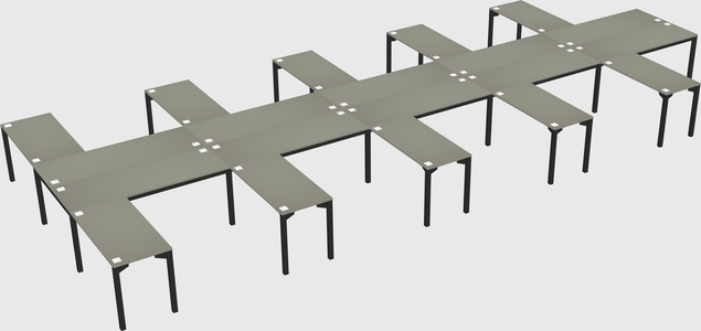 Shared l-shaped desk