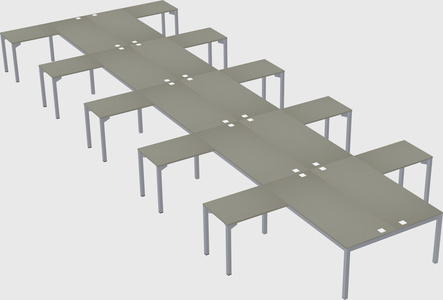 Shared l-shaped desk