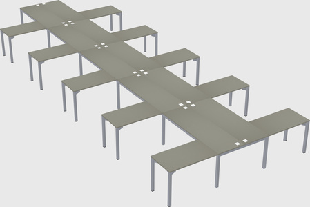 Shared l-shaped desk