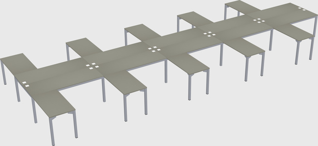 Shared l-shaped desk
