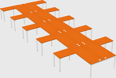 Shared l-shaped desk