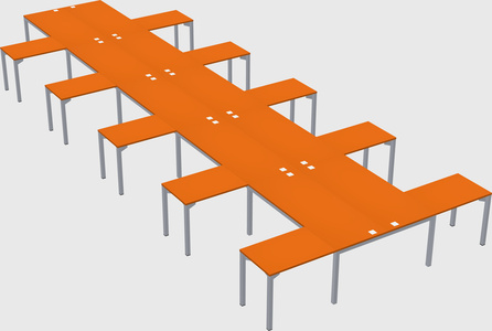 Shared l-shaped desk