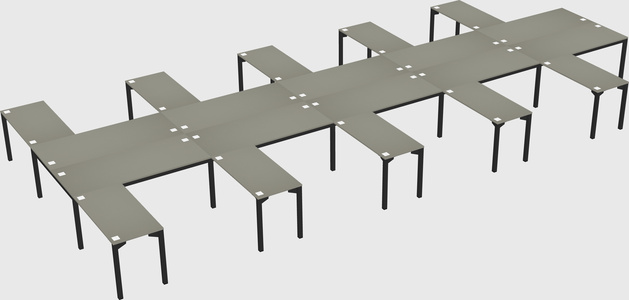Shared l-shaped desk