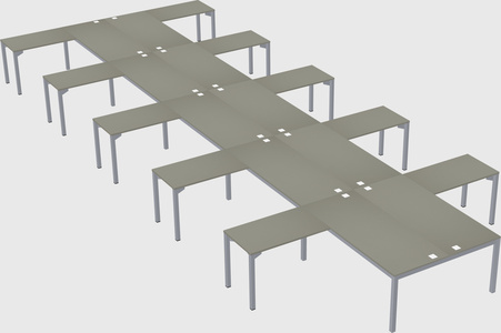 Shared l-shaped desk