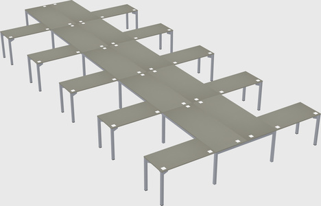 Shared l-shaped desk