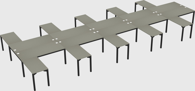 Shared l-shaped desk