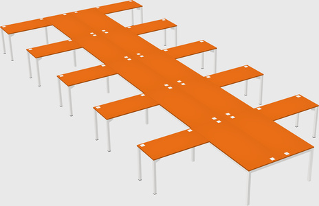 Shared l-shaped desk