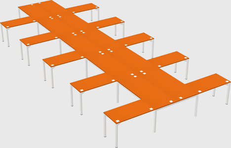 Shared l-shaped desk