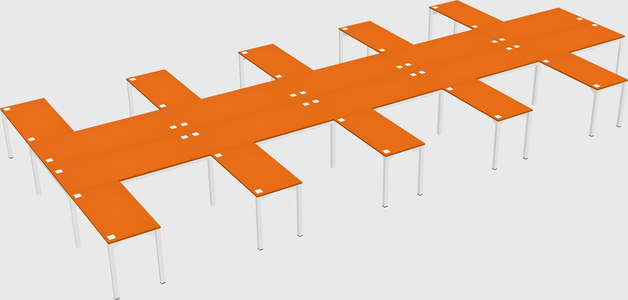 Shared l-shaped desk