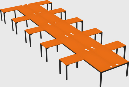 Shared l-shaped desk