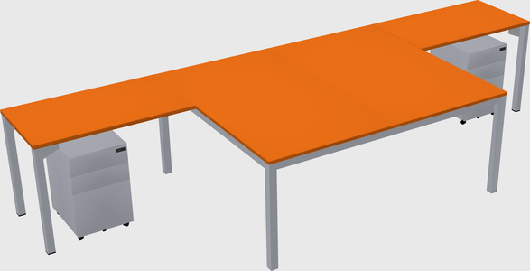 Shared l-shaped desk