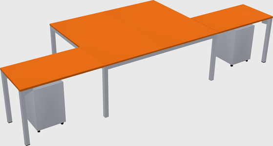 Shared l-shaped desk