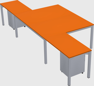 Shared l-shaped desk