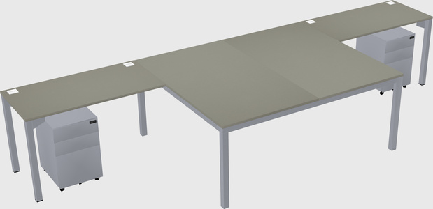 Shared l-shaped desk