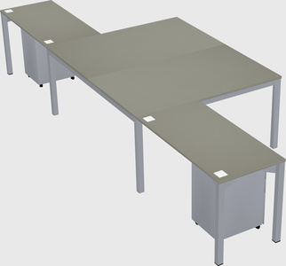 Shared l-shaped desk