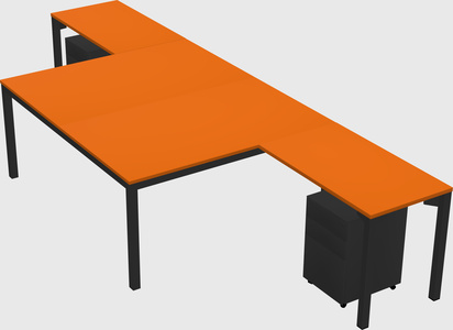 Shared l-shaped desk