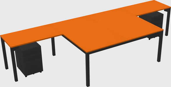 Shared l-shaped desk