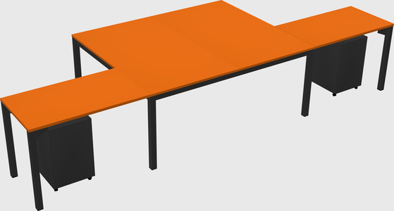 Shared l-shaped desk