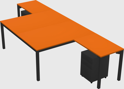 Shared l-shaped desk