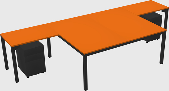 Shared l-shaped desk