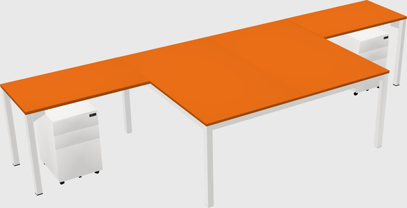 Shared l-shaped desk
