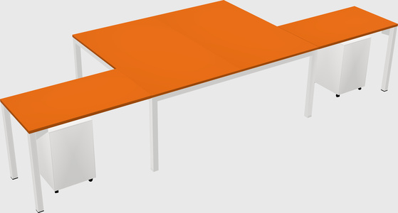 Shared l-shaped desk