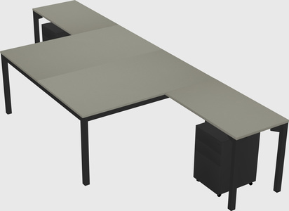Shared l-shaped desk