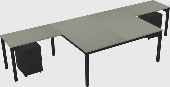 Shared l-shaped desk