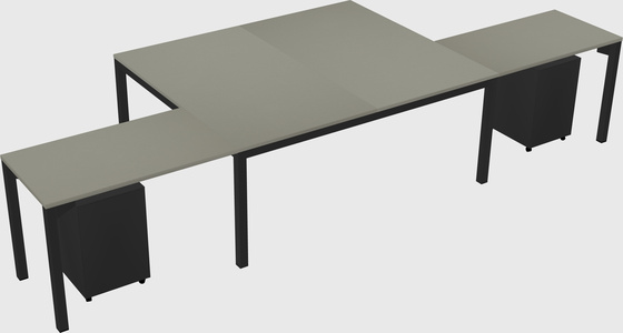 Shared l-shaped desk