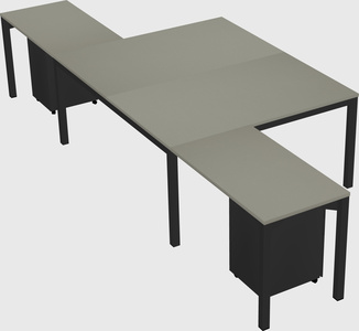 Shared l-shaped desk