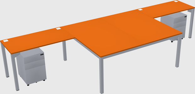 Shared l-shaped desk