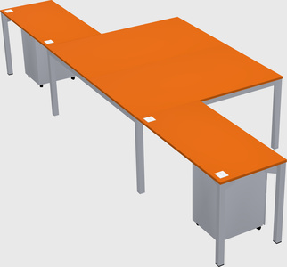 Shared l-shaped desk