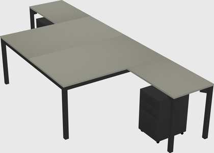 Shared l-shaped desk