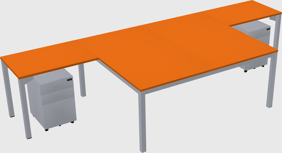 Shared l-shaped desk