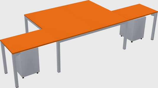 Shared l-shaped desk