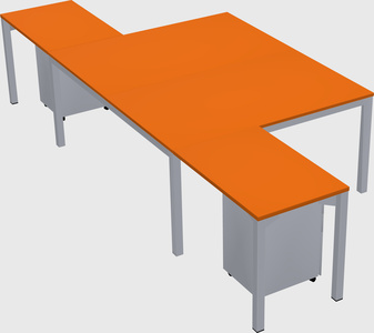 Shared l-shaped desk