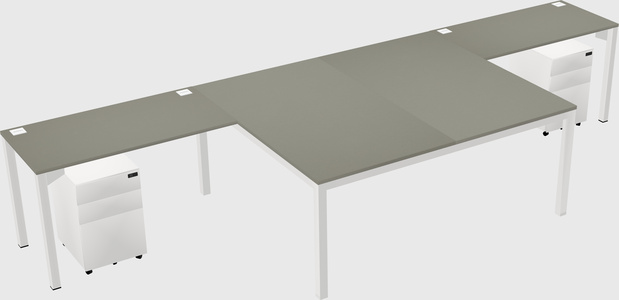 Shared l-shaped desk