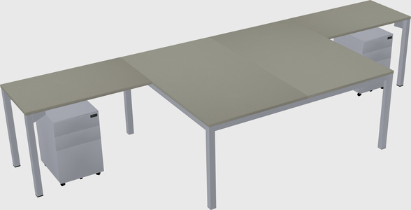 Shared l-shaped desk