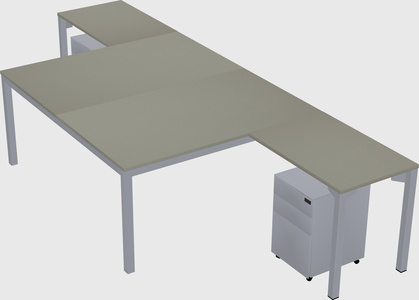 Shared l-shaped desk